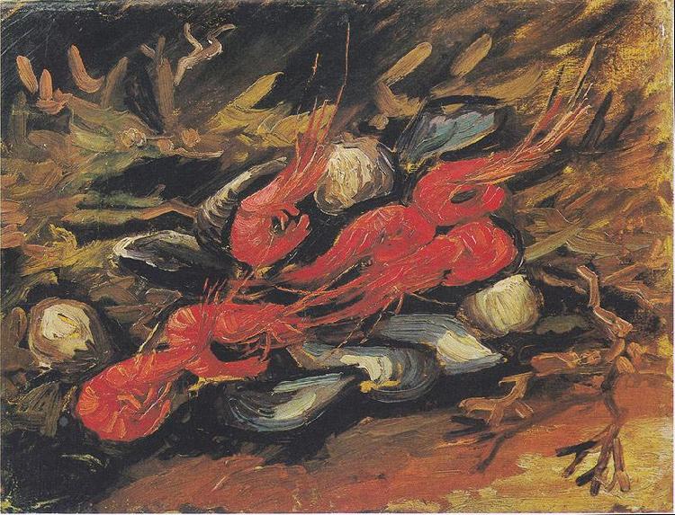 Vincent Van Gogh Still Life with Mussels and Shrimp Sweden oil painting art